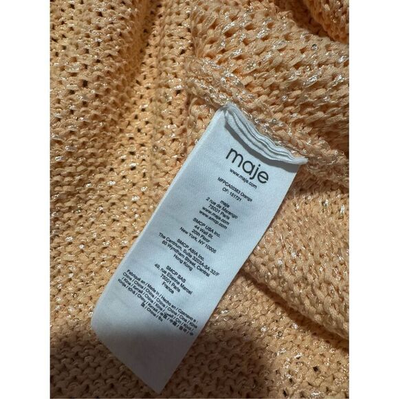 Maje Marquette sequin embellished knit silver accent button front cardigan sweat - Picture 4 of 11